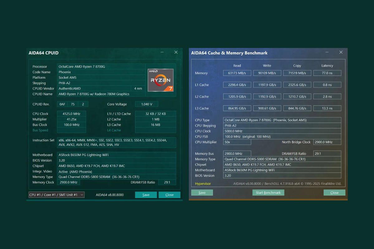 AIDA64 system information and diagnostics interface